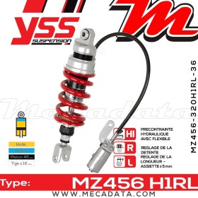 Amortisseur YSS MZ456 H1R ~ Suzuki GSF 1250 S Bandit (CH1111) ~ Annee 2007