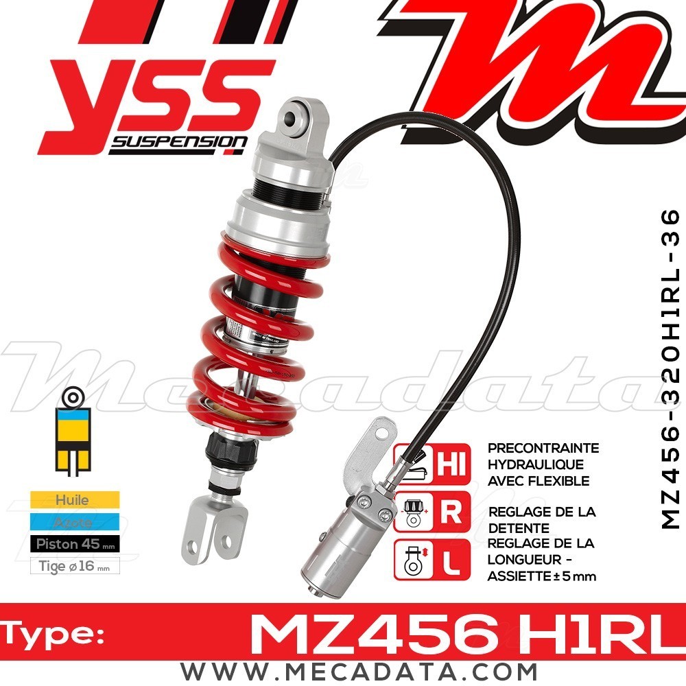 Amortisseur YSS MZ456 H1R ~ Suzuki GSF 1250 S Bandit (CH1111) ~ Annee 2007