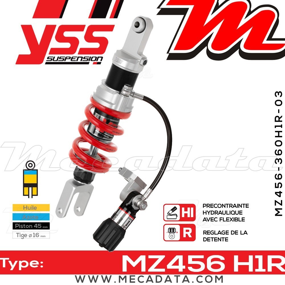 Amortisseur YSS MZ456 H1R ~ Honda XL 600 V Transalp (PD06) ~ Annee 1987