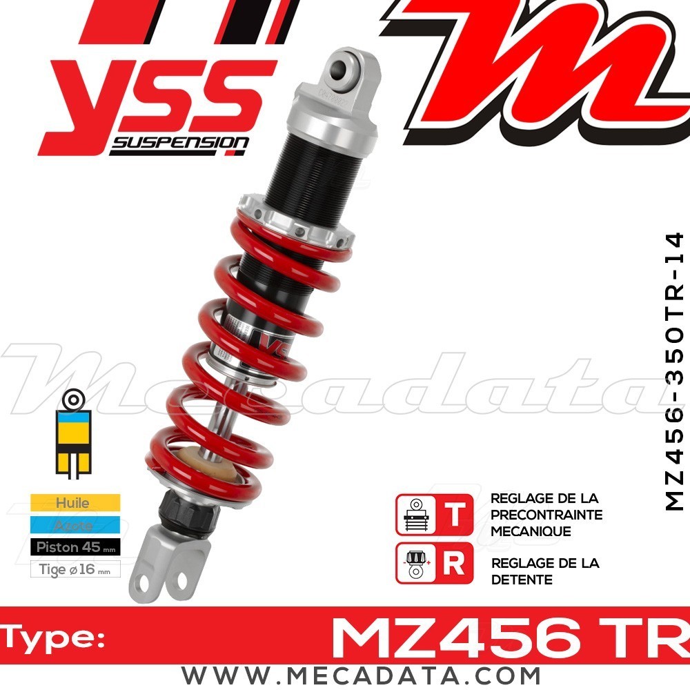 Amortisseur YSS MZ456 TR ~ Kawasaki ZXR 750 J (ZX750J) ~ Annee 1992