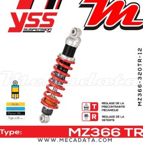 Amortisseur YSS MZ366 TR ~ Kawasaki Z 500 B (KZ500B) ~ Annee 1979