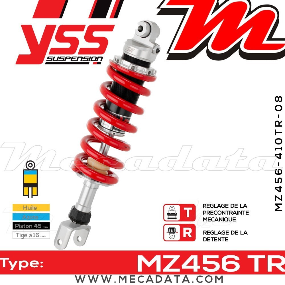 Amortisseur YSS MZ456 TR ~ Kawasaki KLX 650 R (LX650DDA) ~ Annee 1999 - 2000