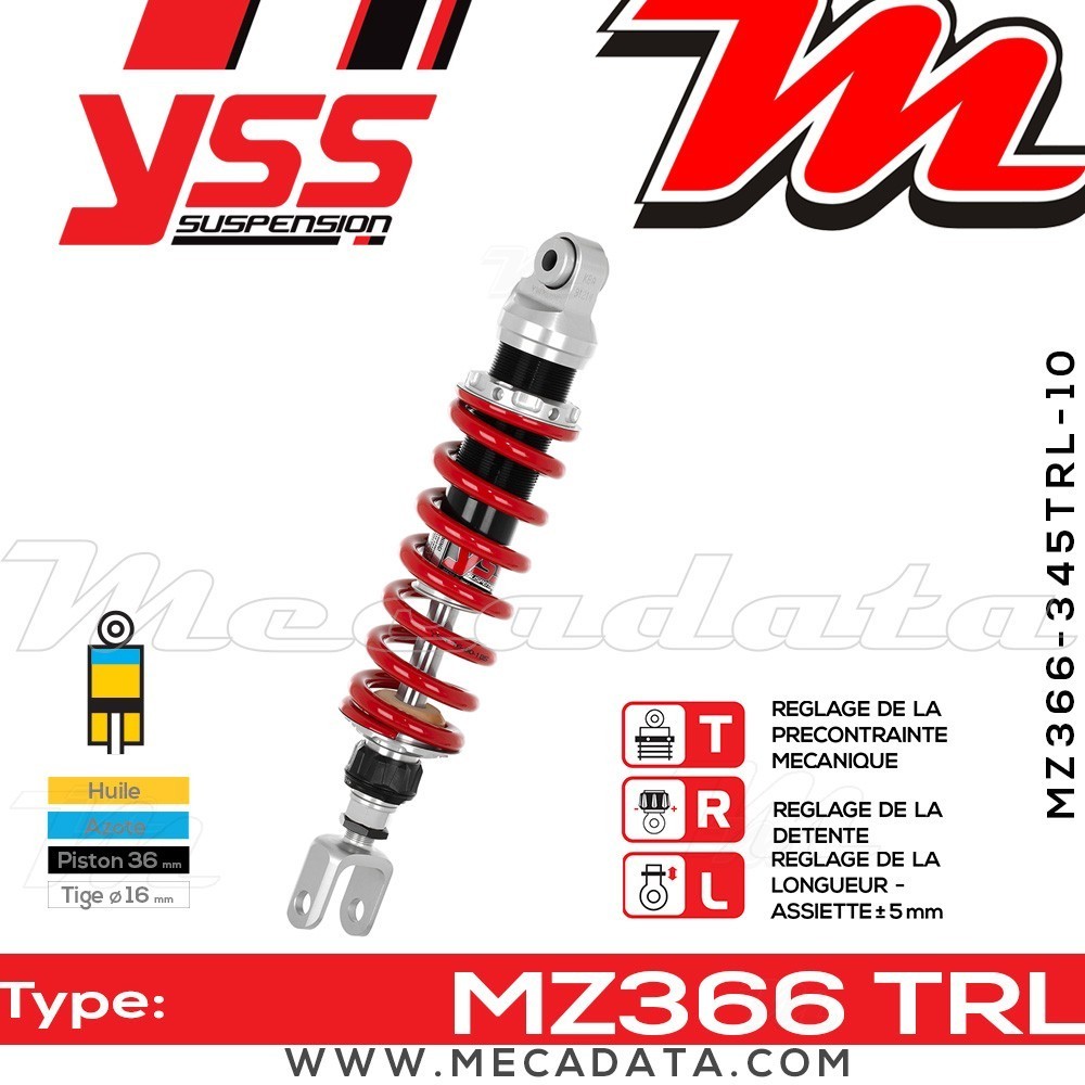 Amortisseur YSS MZ366 TRL ~ Yamaha YZF 750 R (4HN) ~ Annee 1994