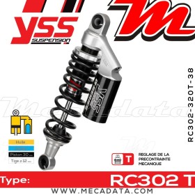 Amortisseur YSS RC302 T ~ Honda CB 1300 F Super Four Special Edition (SC40) ~ Annee 2002