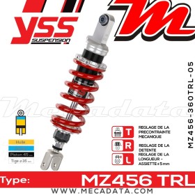 Amortisseur YSS MZ456 TRL ~ Buell XB9S 1000 i.e. Lightning (XB1) ~ Annee 2003