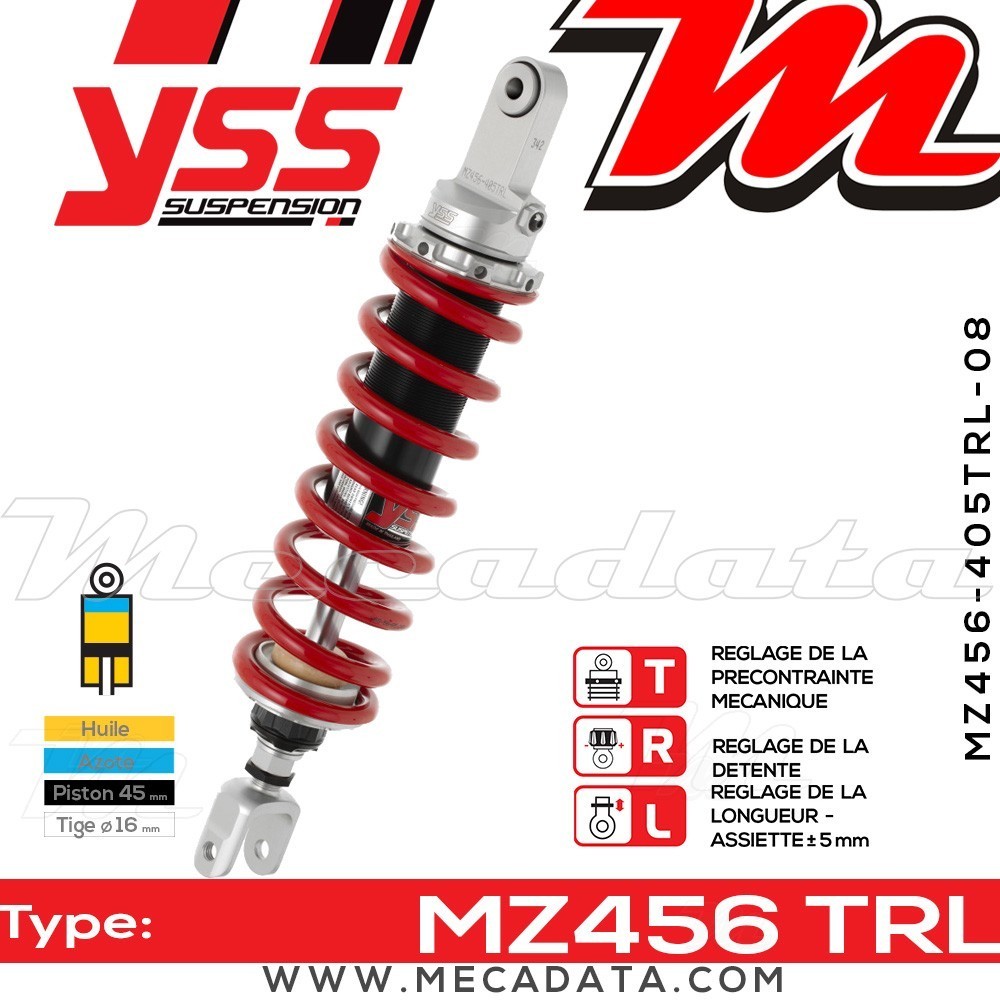 Amortisseur YSS MZ456 TRL ~ KTM Duke 620 E Last Edition () ~ Annee 1998 - 1999