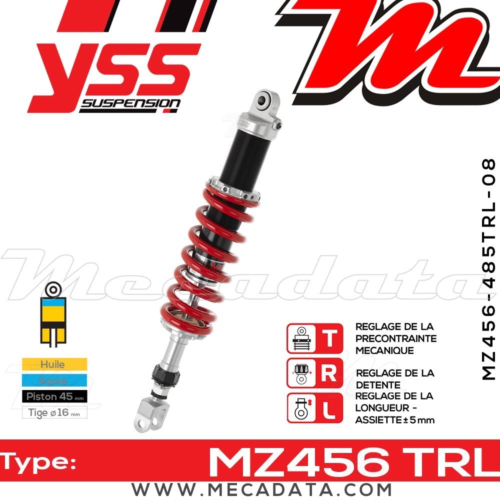 Amortisseur YSS MZ456 TRL ~ Cagiva Gran Canyon 900 i.e. (M300AA) ~ Annee 1999