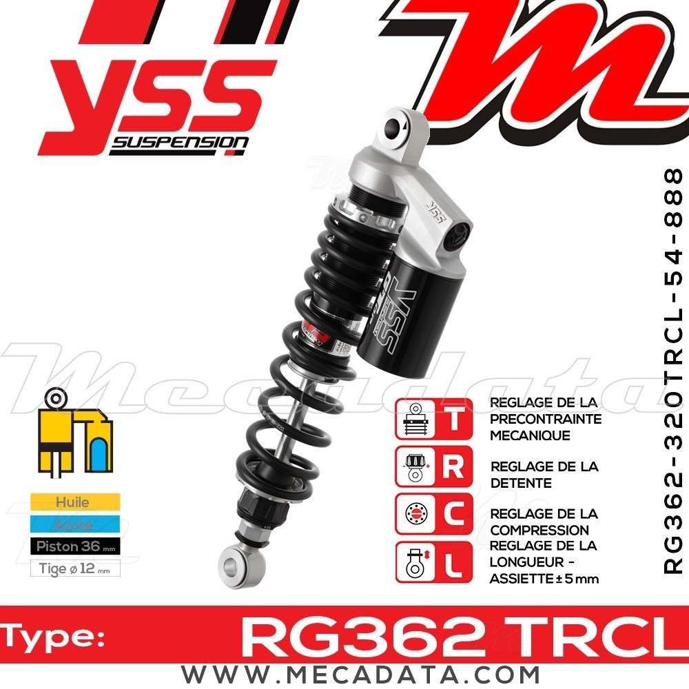 Amortisseur YSS RG362 TRC ~ Suzuki VZ 1600 M1600 Marauder (VNT60BCA) ~ Annee 2005