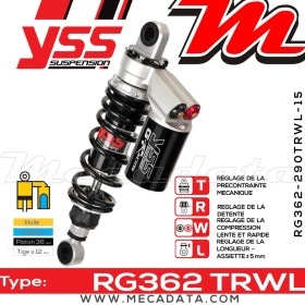 Amortisseur YSS RG362 TRW ~ Harley Davidson XL 883 N Sportster Iron ABS (LE2) ~ Annee 2015