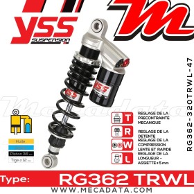 Amortisseur YSS RG362 TRW ~ Yamaha SR 500 SP (48T) ~ Annee 1995 - 1999
