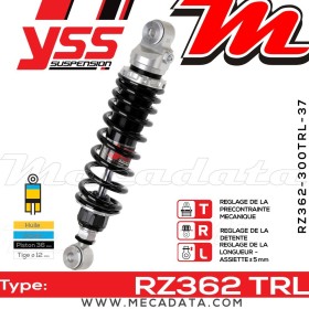 Amortisseur YSS RZ362 TRL ~ Harley Davidson XL 1200 C Sportster Custom ABS (CT3) ~ Annee 2015