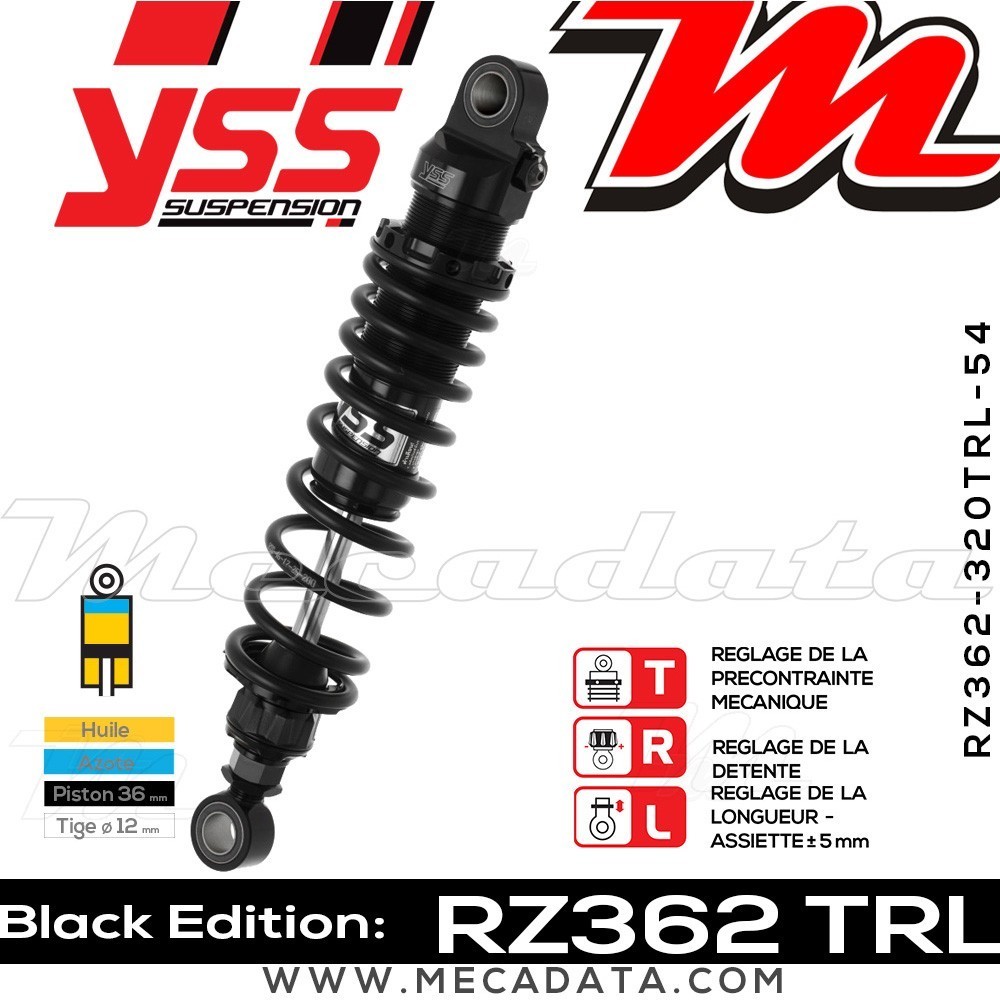 Amortisseur YSS RZ362 TRL ~ Suzuki VZ 1600 M1600 Marauder (VNT60BCA) ~ Annee 2005