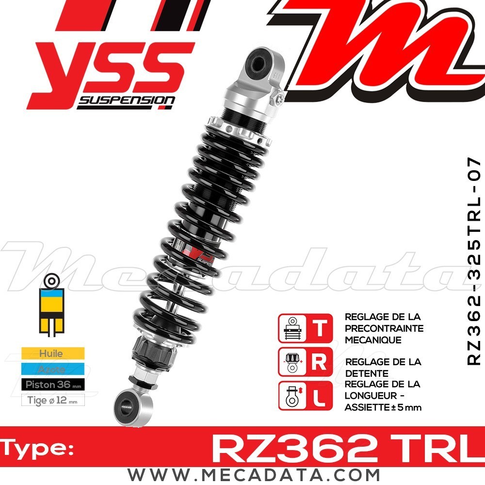 Amortisseur YSS RZ362 TRL ~ Harley Davidson XG 750 Street ABS (NBB) ~ Annee 2017
