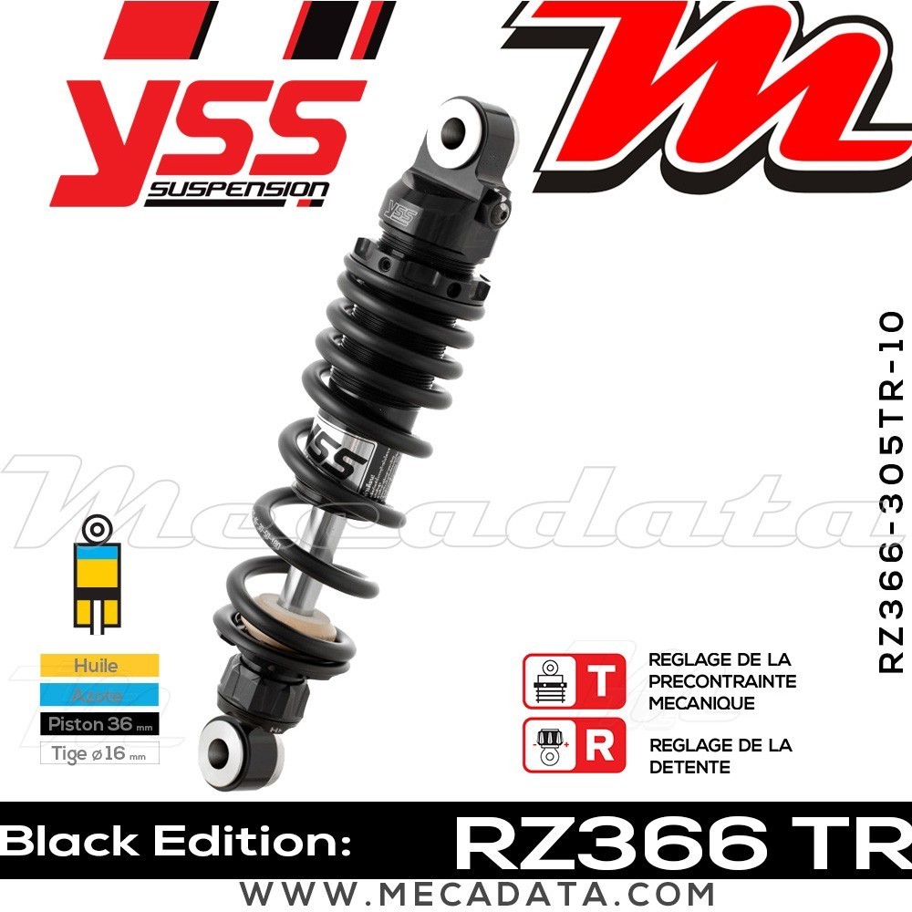 Amortisseur YSS RZ366 TR ~ Harley Davidson FXDF 1584 Dyna Fat Bob (GY4) ~ Annee 2010