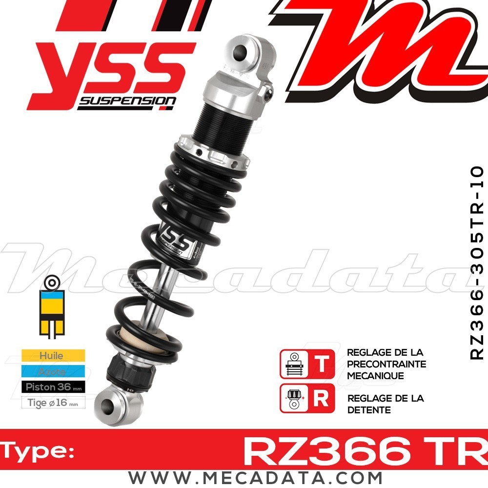 Amortisseur YSS RZ366 TR ~ Harley Davidson FXDF 1584 Dyna Fat Bob ABS (GY4) ~ Annee 2012