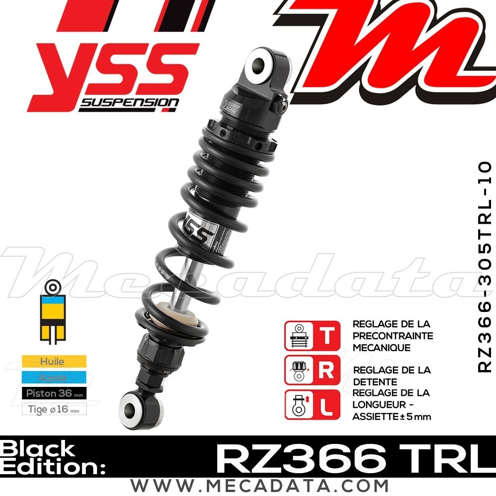 Amortisseur YSS RZ366 TRL ~ Harley Davidson FXDF 1584 Dyna Fat Bob (GY4) ~ Annee 2010