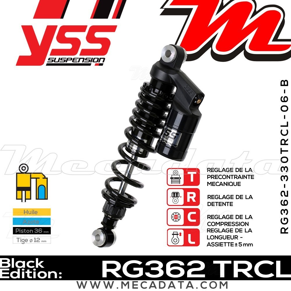 Amortisseur YSS RG362 TRC ~ Harley Davidson VRSCAW 1250 V-Rod ABS (HFH) ~ Annee 2010