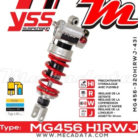 Amortisseur YSS MG456 H1R ~ Kawasaki Ninja EX 300 B ABS (EX300ABDA) ~ Annee 2014