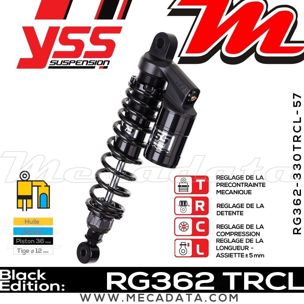 Amortisseur YSS RG362 TRC ~ Kawasaki W 800 A (EJ800AAA) ~ Annee 2014