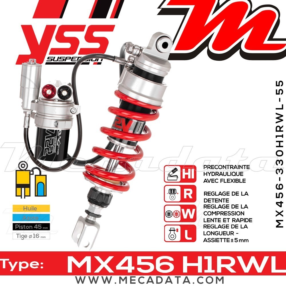 Amortisseur YSS MX456 H1R ~ Kawasaki ZZR 1400 F Special Edition ABS (ZXT40EFA) ~ Annee 2013