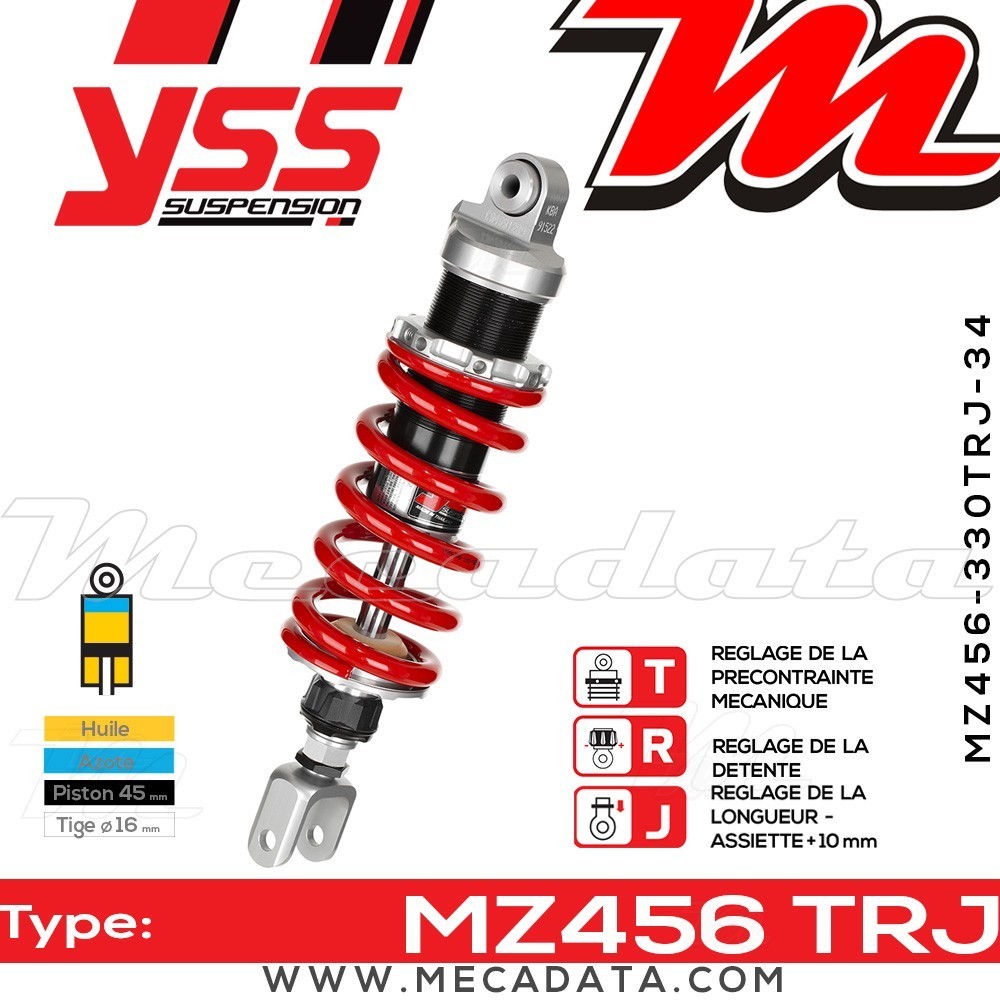 Amortisseur YSS MZ456 TRL ~ Kawasaki ZZR 1400 B ABS (ZXT40ABA) ~ Annee 2006