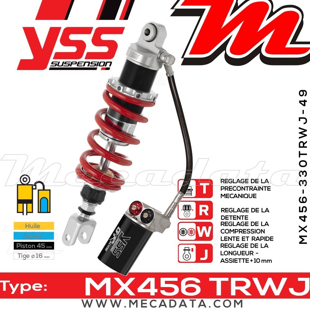 Amortisseur YSS MX456 TRW ~ Suzuki SV 650 S (BY1321) ~ Annee 2007