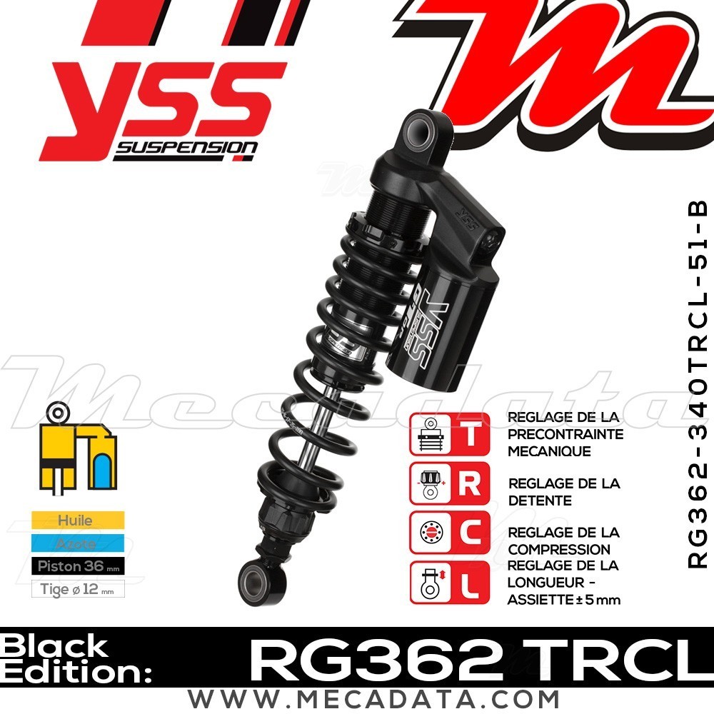 Amortisseur YSS RG362 TRC ~ Triumph Street Twin 900 EFI ABS (DP01) ~ Annee 2016