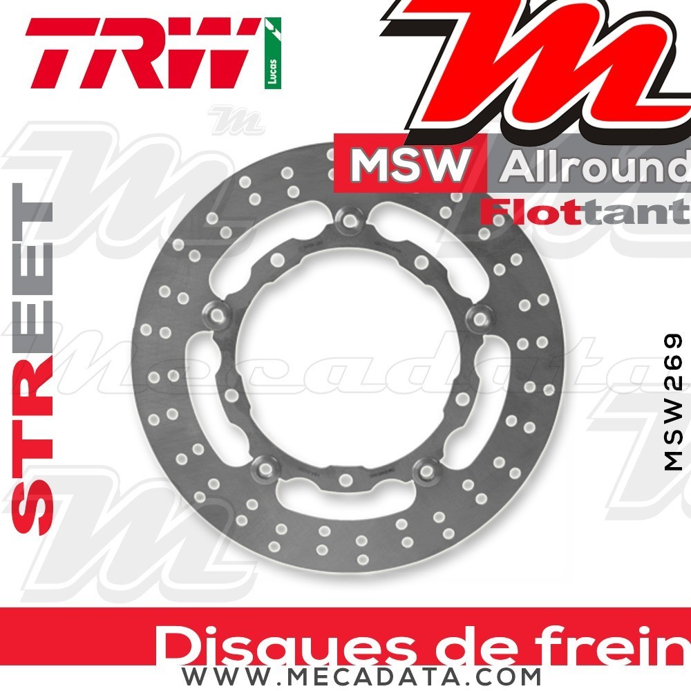 Disque de frein Avant ~ MBK YP 400 Skyliner (SH05) 2004 ~ TRW Lucas MSW 269