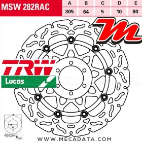 Disque de frein Avant ~ KTM LC8 950 SMR, SMT (KTM LC-8) 2007-2010 ~ TRW Lucas MSW 282 RAC