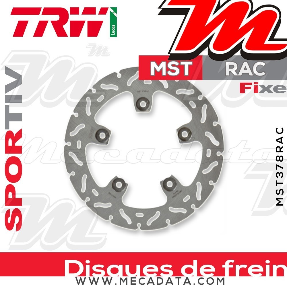 Disque de frein Arrière ~ KTM LC4 690 SMR (KTM LC-4 SM) 2008-2009 ~ TRW Lucas MST 378 RAC