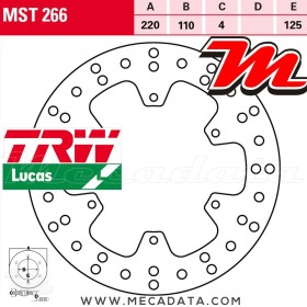 Disque de frein Arrière ~ KTM 640 Duke II (KTM DKII) 1999-2002 ~ TRW Lucas MST 266