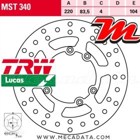 Disque de frein Arrière ~ KTM LC4 600 4 T 1989-1990 ~ TRW Lucas MST 340