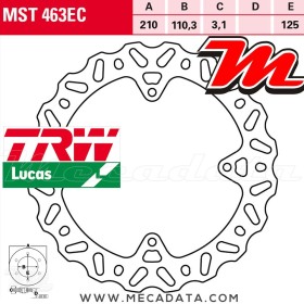 Disque de frein Arrière ~ KTM SX 85 2012+ ~ TRW Lucas MST 463 EC