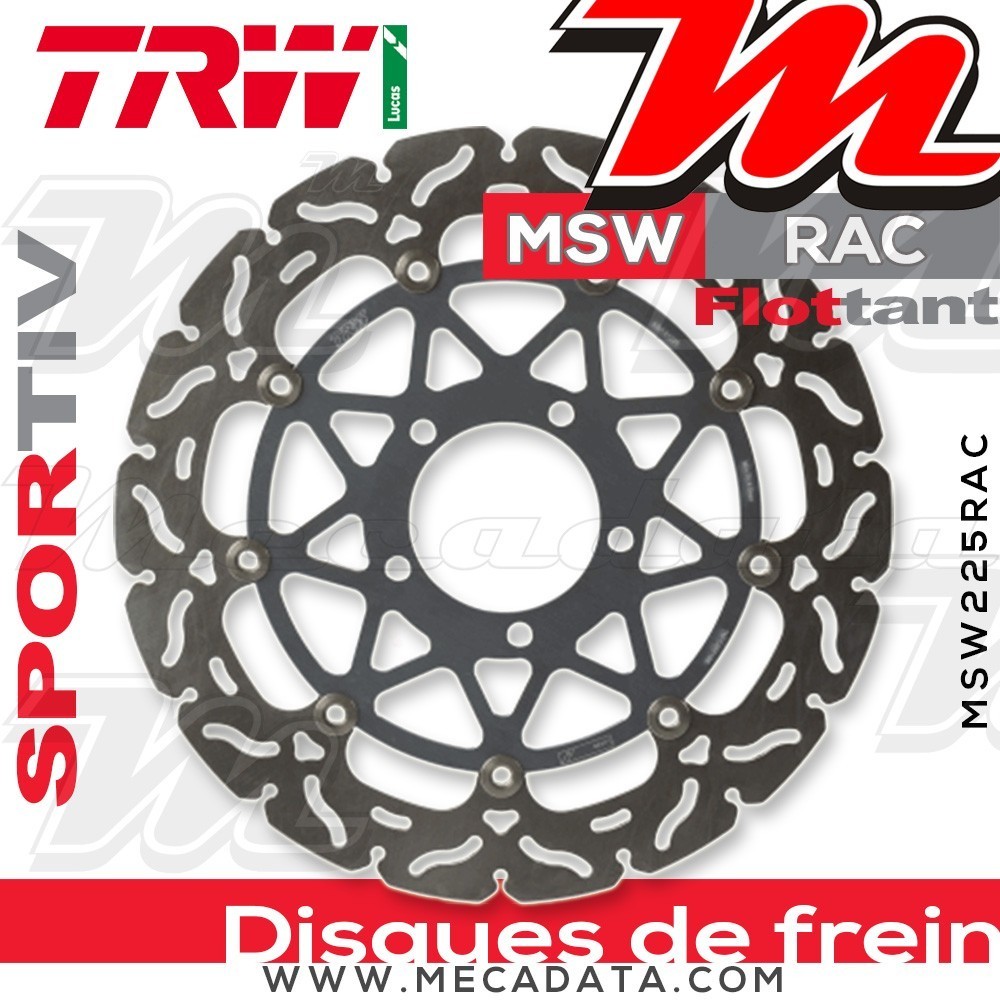 Disque de frein Avant droite ~ Kawasaki ZX-10R 1000 Ninja ABS (ZXT00S) 2016+ ~ TRW Lucas MSW 225 RAC