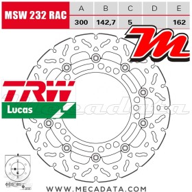 Disque de frein Avant ~ Kawasaki 650 Ninja KRT Edition ABS (EX650K) 2017+ ~ TRW Lucas MSW 232 RAC