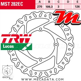 Disque de frein Avant ~ Kawasaki KX 250 F (KXF250) 2015+ ~ TRW Lucas MST 282 EC