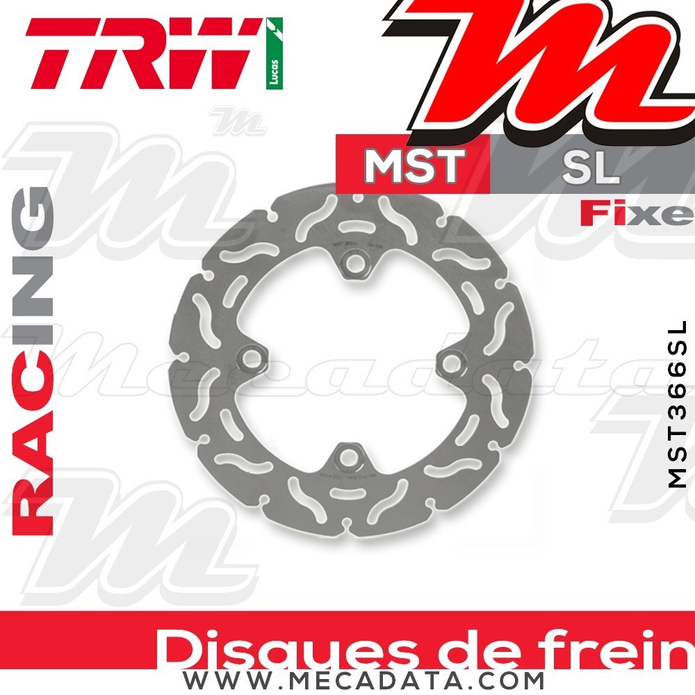 Disque de frein Arrière ~ Kawasaki ZX-10R 1000 Ninja (ZXT100C) 2004-2005 ~ TRW Lucas MST 366 SL
