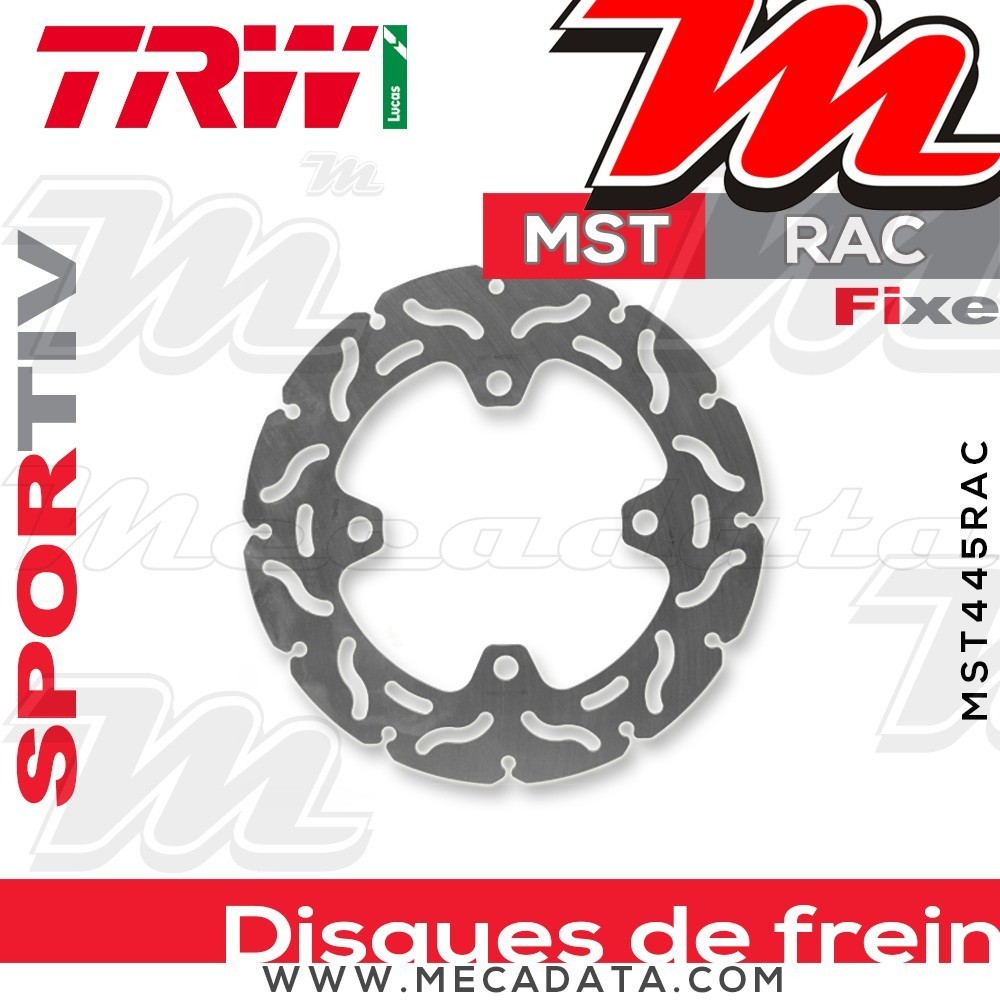 Disque de frein Arrière ~ Kawasaki ZX-6R 636 Ninja ABS (ZX636E) 2013+ ~ TRW Lucas MST 445 RAC