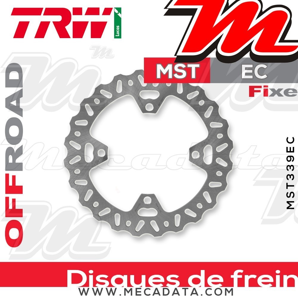 Disque de frein Arrière ~ Kawasaki KLX 450 R (LX450) 2007+ ~ TRW Lucas MST 339 EC