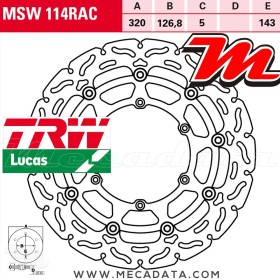 Disque de frein Avant ~ Husaberg FS 650 E (Husaberg FE) 2001+ ~ TRW Lucas MSW 114 RAC