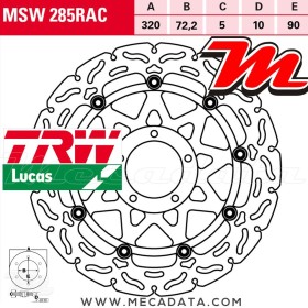 Disque de frein Avant ~ Ducati 1200 Multistrada S Pikes Peak (A3) 2013-2014 ~ TRW Lucas MSW 285 RAC