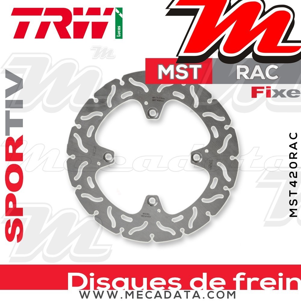 Disque de frein Arrière ~ Ducati 1100 Monster ABS (M5) 2009-2010 ~ TRW Lucas MST 420 RAC
