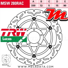 Disque de frein Avant ~ Ducati 989 Desmosedici RR (D1) 2007-2009 ~ TRW Lucas MSW 280 RAC
