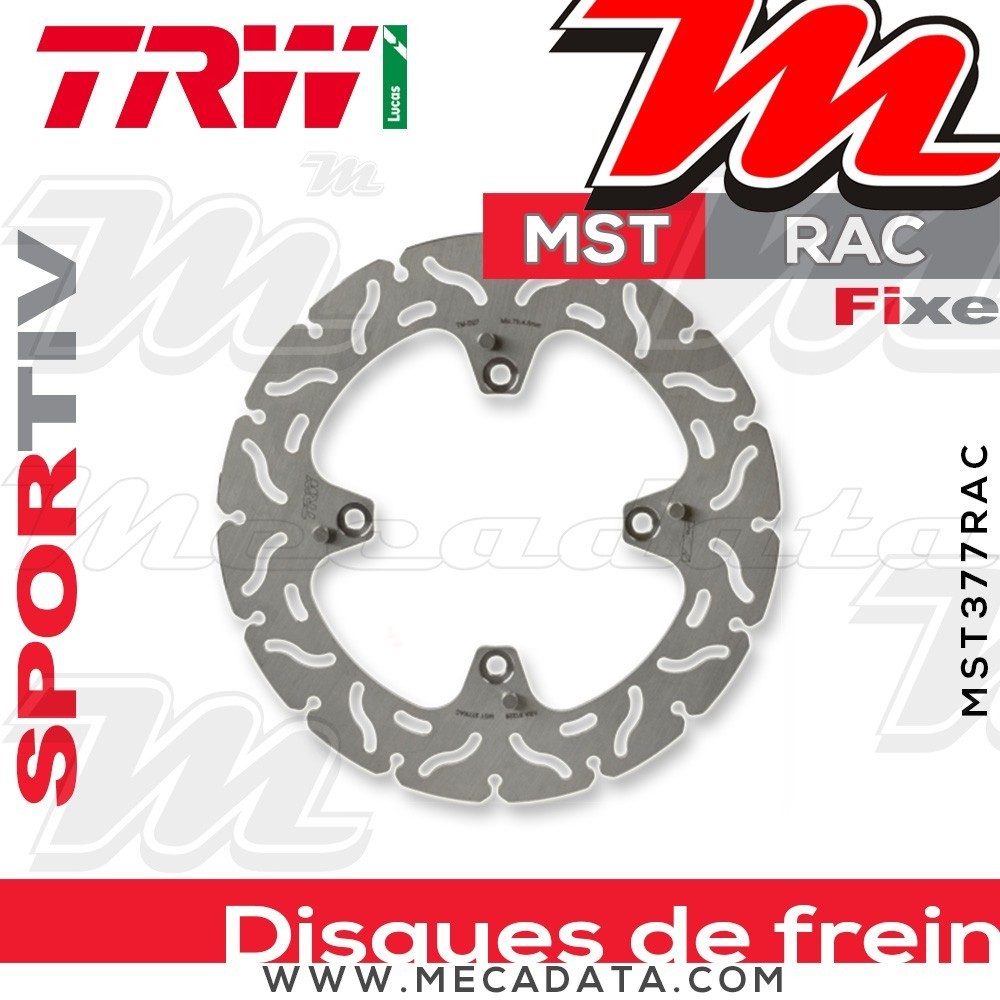 Disque de frein Arrière ~ Ducati 848 (H6) 2008-2010 ~ TRW Lucas MST 377 RAC