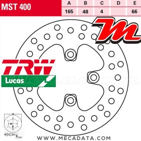 Disque de frein Avant ~ Bombardier DS 650 Baja X (A) 2000-2006 ~ TRW Lucas MST 400