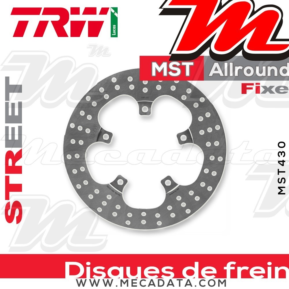 Disque de frein Arrière ~ Aprilia SMV 750 Dorsoduro, ABS (SM) 2009+ ~ TRW Lucas MST 430