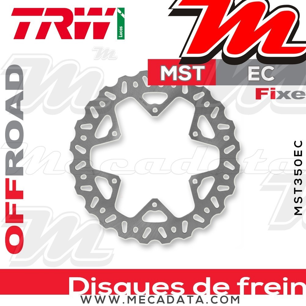 Disque de frein Arrière ~ Yamaha YZ 125 (CE09/10/13/15/16C) 2002+ ~ TRW Lucas MST 350 EC