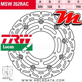 Disque de frein Avant ~ Yamaha YZF 750 R 7 (RM01) 1999+ ~ TRW Lucas MSW 262 RAC