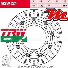 Disque de frein Avant ~ Yamaha XT 660 R (DM01) 2004+ ~ TRW Lucas MSW 224