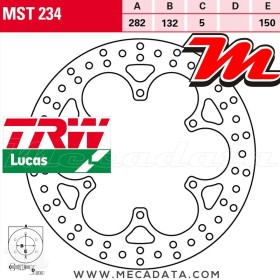 Disque de frein Avant ~ Yamaha XT 600 , E (DJ02) 1998-2003 ~ TRW Lucas MST 234